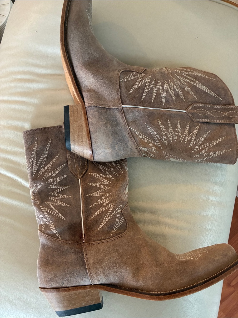 Golden Goose Suede Western Cowboy Boots in Taupe - Picture 6 of 7